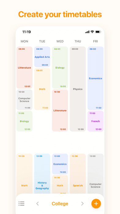 Screenshot 1 of My Timetable - Quick & Simple